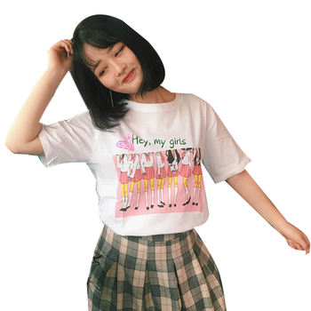 Стилна дамска тениска с изображение и 3/4 ръкав, в бял цвят