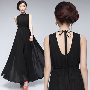 Уникална черна дамска вечерна рокля