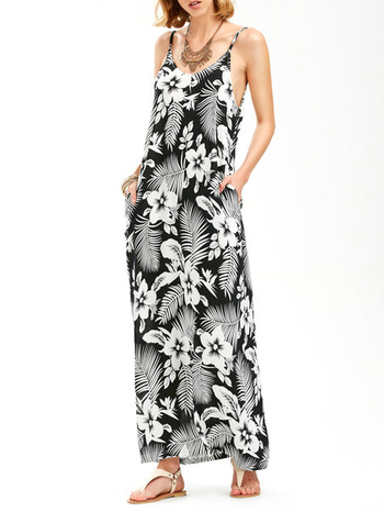 Уникална дълга дамска рокля с флорални шарени мотиви - 3 модела