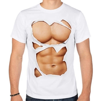Ενδιαφέρουσες 3D αρσενικό T-shirt με κοντά μανίκια και πολύ ενδιαφέρουσα εκτύπωσης