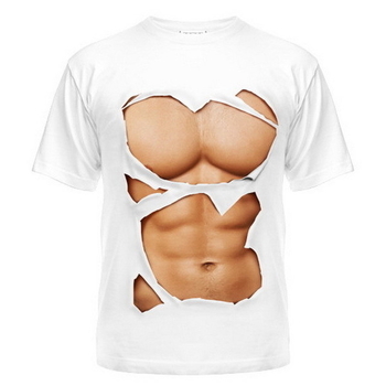 Ενδιαφέρουσες 3D αρσενικό T-shirt με κοντά μανίκια και πολύ ενδιαφέρουσα εκτύπωσης