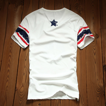 Ежедневна мъжка тениска с къс ръкав и интересен принт - Капитан Америка, 2 цвята