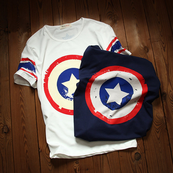 πουκάμισο Καθημερινά οι άνδρες με κοντά μανίκια και ενδιαφέρουσα εκτύπωσης - Captain America 2 χρώματα