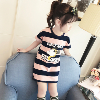 Сладка детска рокля за момичета, подходяща за ежедневие с анимацинно изображение