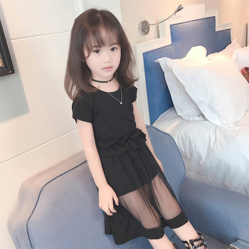 Γλυκό παιδικό σετ για αγόρια - φούστα  + μπλουζάκι, σε γκρι και μαύρο χρώμα