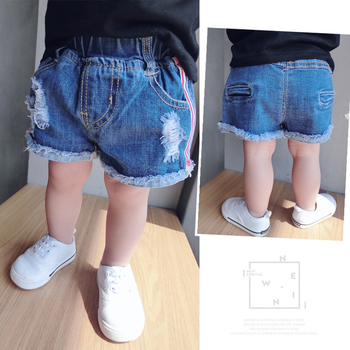 Детски къси панталони за момчета с ластик и леко накъсани