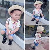 Ежедневна детска блуза в бял цвят с изображение