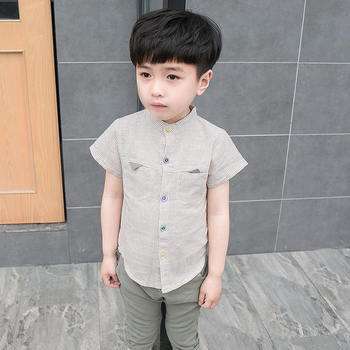Κομψό παιδικό σετ για αγόρια - πουκάμισο με κοντό μανίκι + παντελόνι