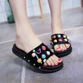 Γυναικείες παντόφλες κατάλληλες για καθημερινή ζωή με έγχρωμες πέτρες