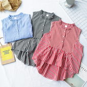 Κυρίες καρό κοντομάνικο πουκάμισο σε κόκκινο, μπλε και μαύρο