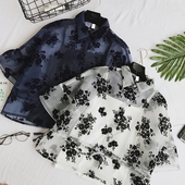 Красива дамска прозрачна риза с бродерия + потник