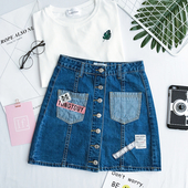 Φρέσκα φούστα τζιν για τις γυναίκες με υψηλή μέση