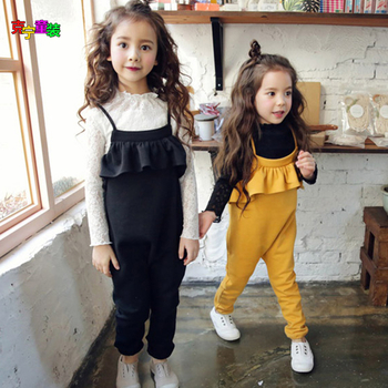 Красив детски гащеризон за момичета в черен и жълт цвят
