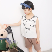 Детски потник за момичета и момчета с изображение в сив и бял цвят