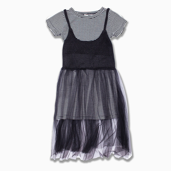 Детска рокля за момичета, с имитация на потник с воал