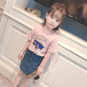 Сладка детска блуза за момичета в син и розов цвят