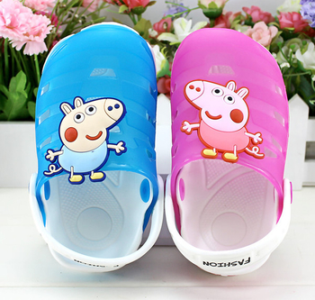 Удобни гумени сандали за момичета и момчета в розов и син цвят