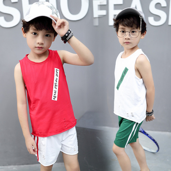 Спортен детски комплект за момчета - потник с къси панталони