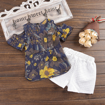 Летен детски комплект за момичета - блуза + панталонки