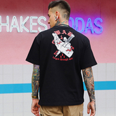 Ежедневна тениска за мъжете в бял и черен цвят с картинка