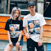 Тениска за мъже и жени с изображение, в бял и черен цвят