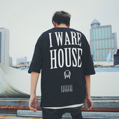 Мъжка тениска с 3/4 ръкав и голям надпис на гърба в три цвята