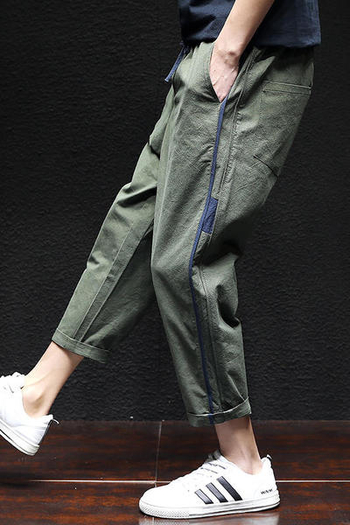 Мъжки летни тънки панталони - 7/8 дължина в 4 цвята