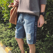 Стилни мъжки къси панталони тип Слим и накъсани