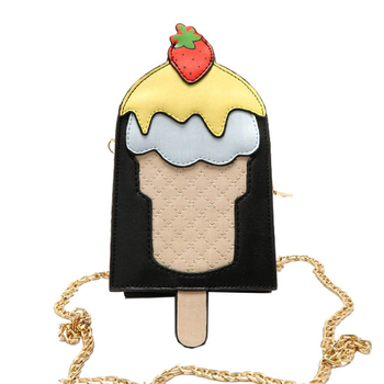 Сладка дамска чанта във формата на сладолед с метална дръжка