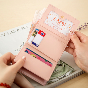 Красив дамски мини портфейл с лъскави декорация в няколко цвята
