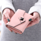 Мини дамски портфейл в пет цвята със закопчалка