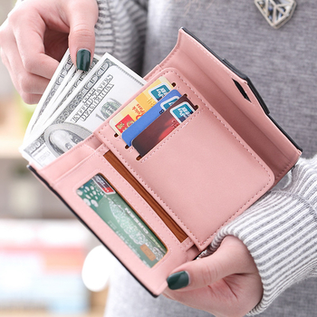 Мини дамски портфейл в пет цвята със закопчалка
