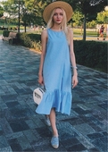 Γυναικείο φόρεμα σε γαλάζιο χρώμα χωρίς μανίκια