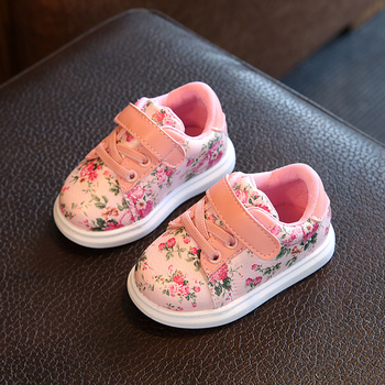 Πολύ απαλά παιδικά πάνινα παπούτσια για κορίτσια με μοτίβο λουλουδιών