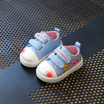 Γυναικεία πάνινα παπούτσια για κορίτσια με  λουράκια βελκρό και εικόνες σε τρία χρώματα