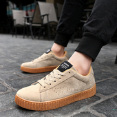 Αθλητικά ανδρικά κομψά παπούτσια σουέτ με υψηλή σόλα από καουτσούκ - 2 μοντέλα