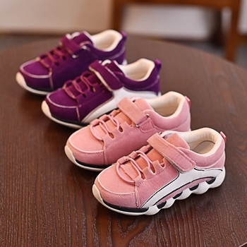 Όμορφα πάνινα παπούτσια για κορίτσια σε ροζ και μοβ χρώμα με  λουράκια βελκρό