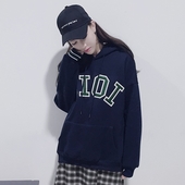 Дамски широк и много топъл суичер с качулка в пет различни цвята