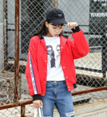 Σπορ  γυναικείο  μπουφάν με κουκούλα σε τρία χρώματα