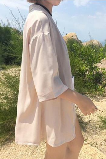Ефирна дамска жилетка с 3/4 ръкави, в широк модел и в два цвята