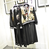 Дамско бейзболно яке с изображение с продължение на шифон