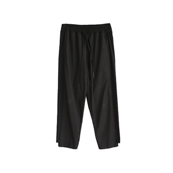 Дамски стилни панталони - 7/8 в черен цвят и широки