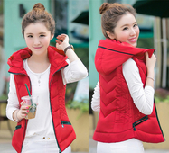 Γυναικείο ζεστό γιλέκο με κουκούλα σε πολλά χρώματα