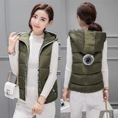 Κομψό γυναικείο γιλέκο με κουκούλα και πούπουλο σε πολλά χρώματα