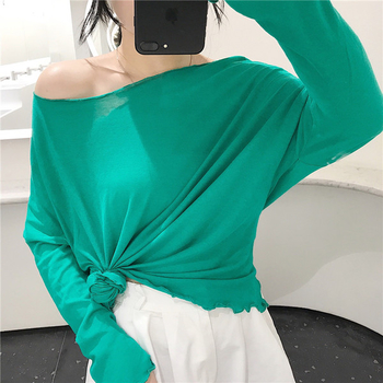 Γυναικεία μπλούζα  με πτώση ώμου σε διάφορα χρώματα