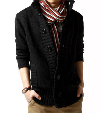 Топла мъжка жилетка с копчета и джобове в бежов, син и черен цвят