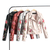 Γυναικείο δερμάτινο σακάκι με πολύ όμορφο κέντημα σε τέσσερα διαφορετικά χρώματα