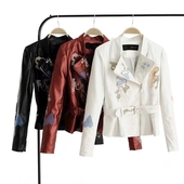 Актуално дамско яке от изкуствена кожа с изключителна бродерия - 3 модела