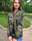 Дамско актуално яке тип бомбър с интересни кръпки - 2 модела