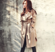 Уникално дамско дълго палто тип шлифер в два цвята